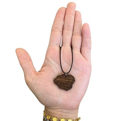 Kauai Wood Pendant Necklace Oahu Maui Big Island Hawaii Washington