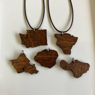 Kauai Wood Keychain Oahu Maui Big Island Hawaii Washington