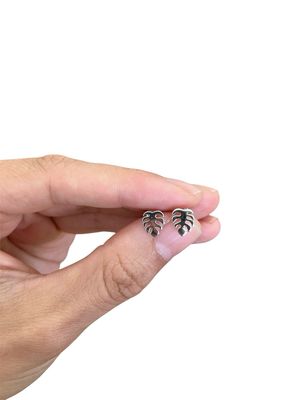 Monstera Earrings Studs Hawaii Leaf