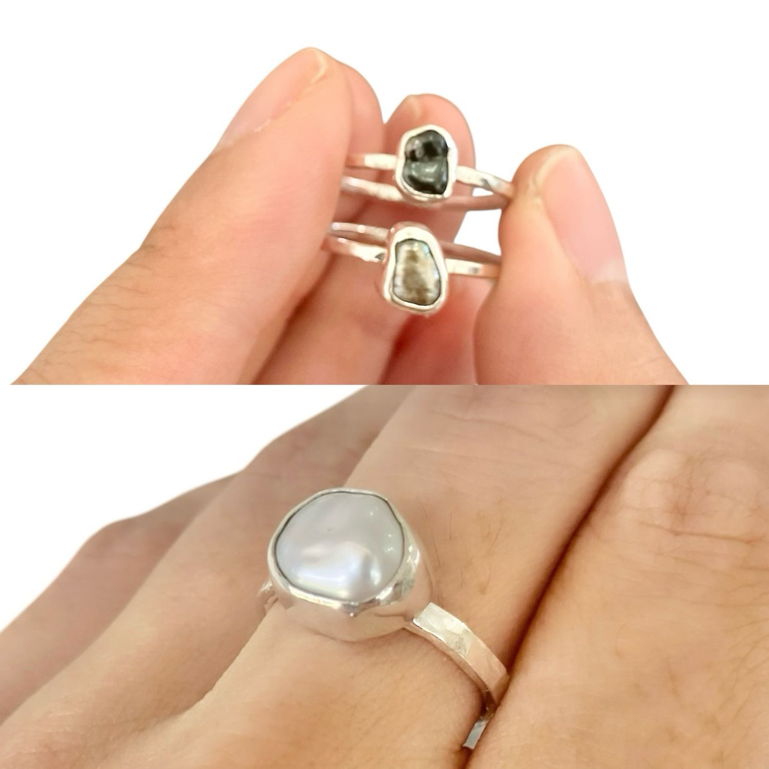 Tahitian Keshi Pearl Rings, Freshwater Pearl Ring