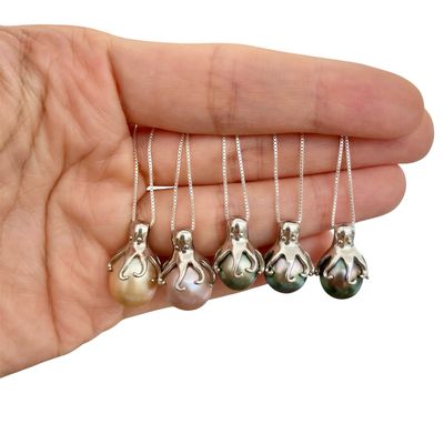 Octopus Necklace Tahitian Pearl Edison South Sea He'e Tako