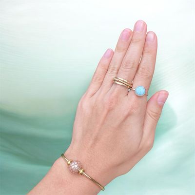 Larimar Ring Bezel Set Gemstone Sterling Silver