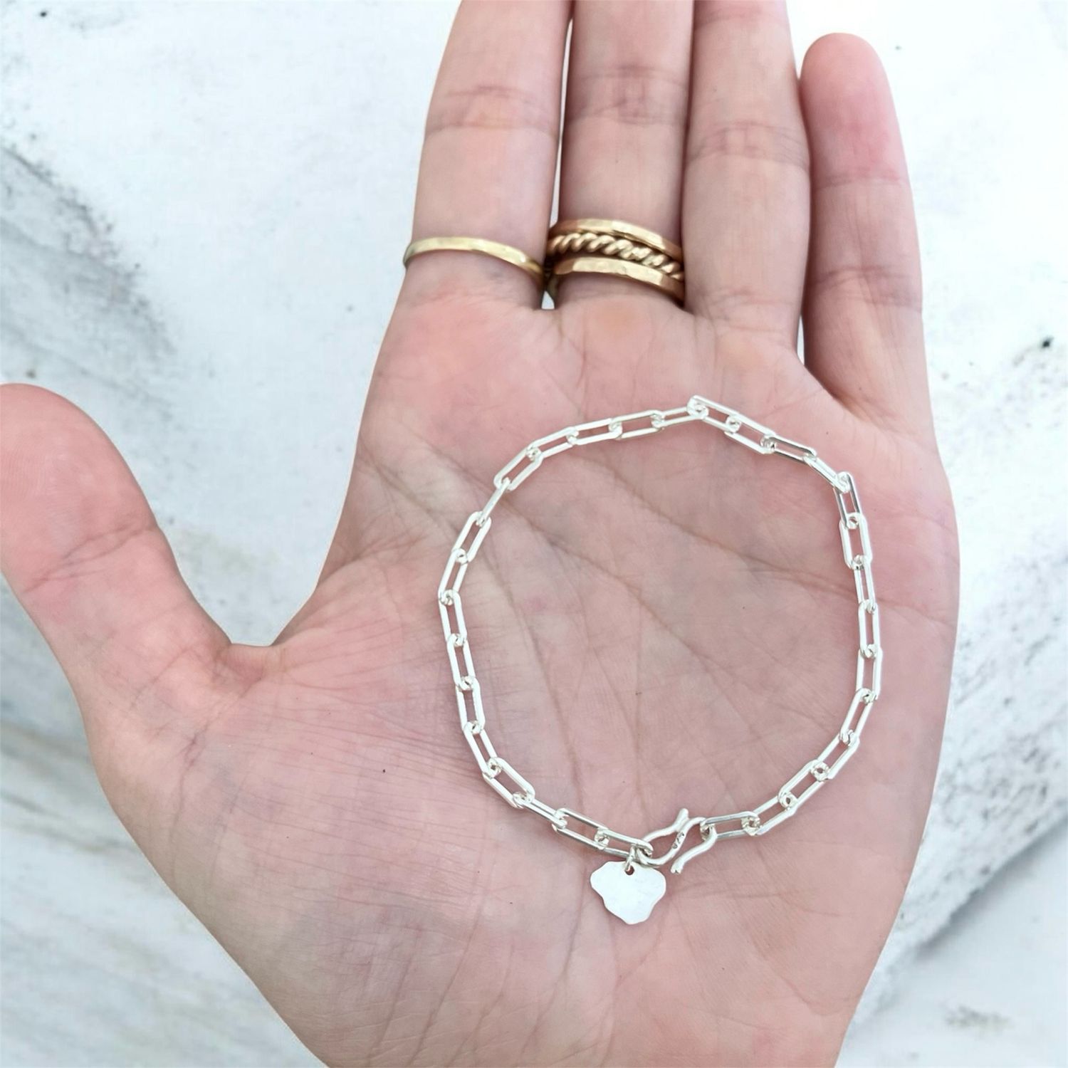 Paperclip Link Bracelet with Kauai Charm