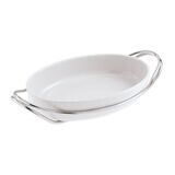 SAMBONET HOLDER OVAL PORC DISH 39X27 LIVING SILVERPLATED