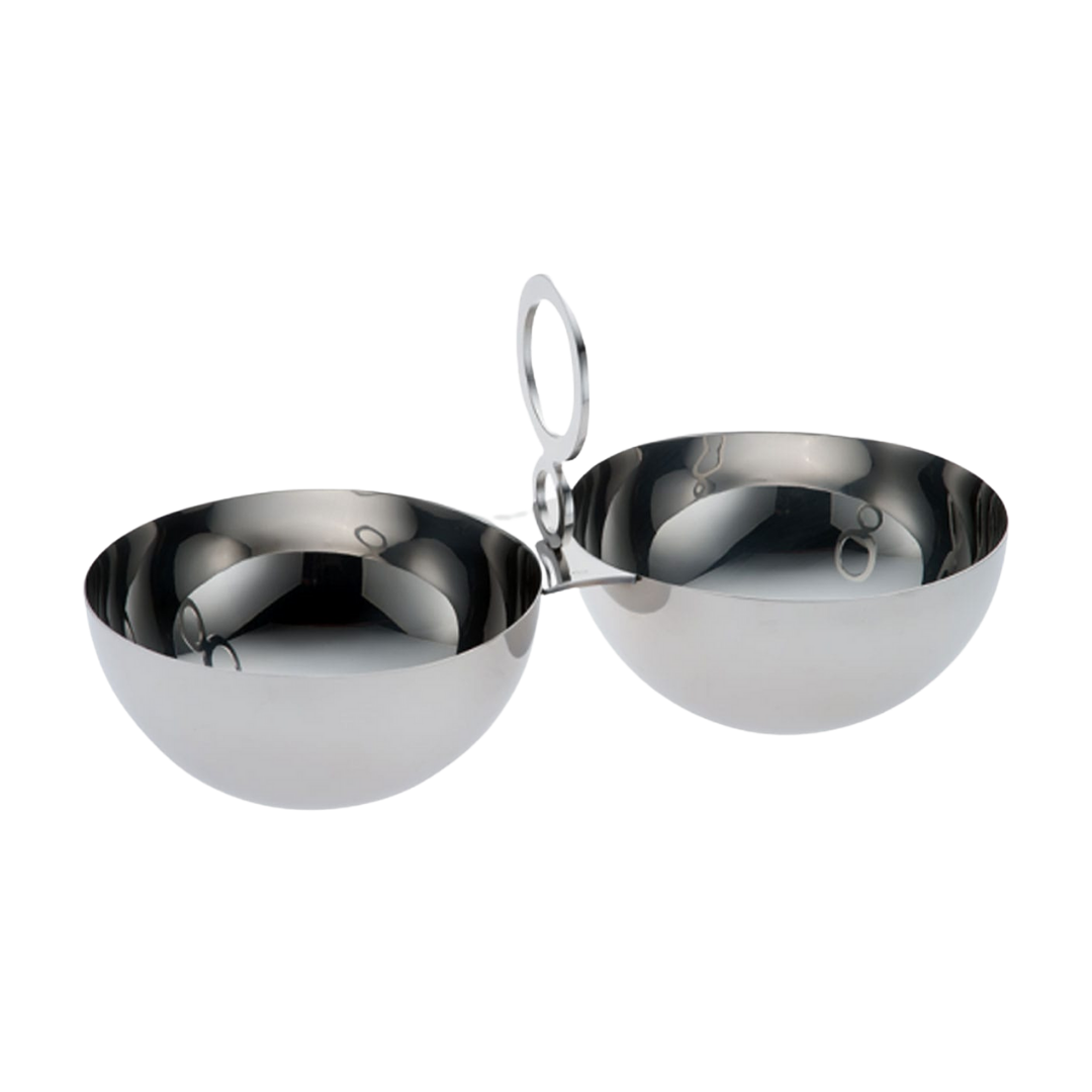 RIVA SUNSET SILVERPLATED LARGE DOUBLE SNACK HOLDER