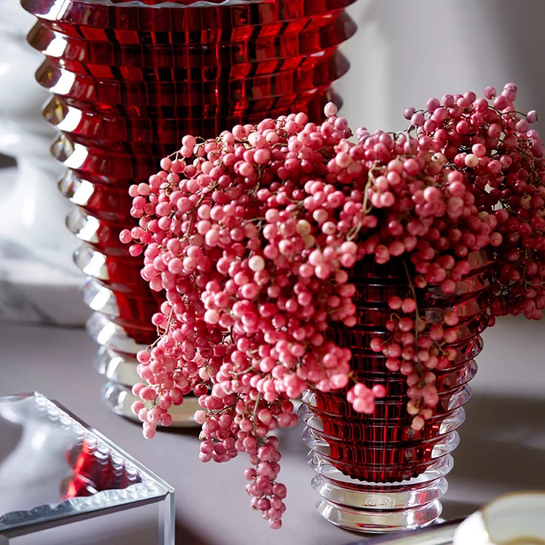 BACCARAT EYE OVAL VASE S RED