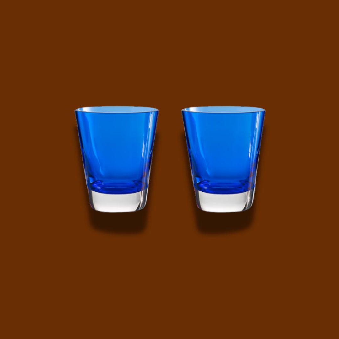 BACCARAT MOSAÏQUE TUMBLERS BLUE SET OF 2