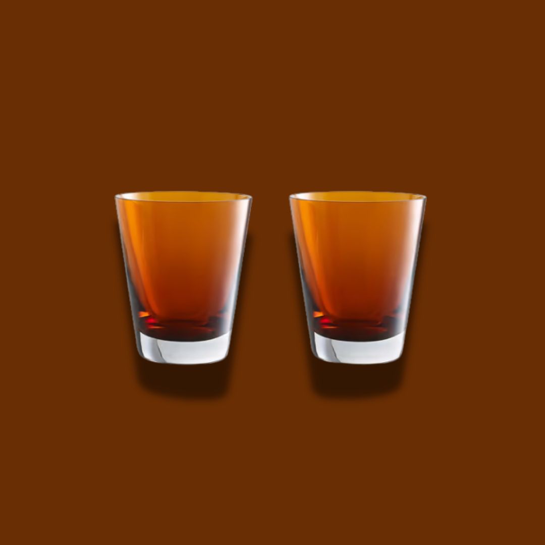 BACCARAT MOSAÏQUE TUMBLERS ORANGE SET OF