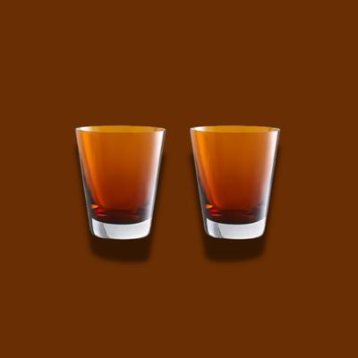 BACCARAT MOSAÏQUE TUMBLERS ORANGE SET OF