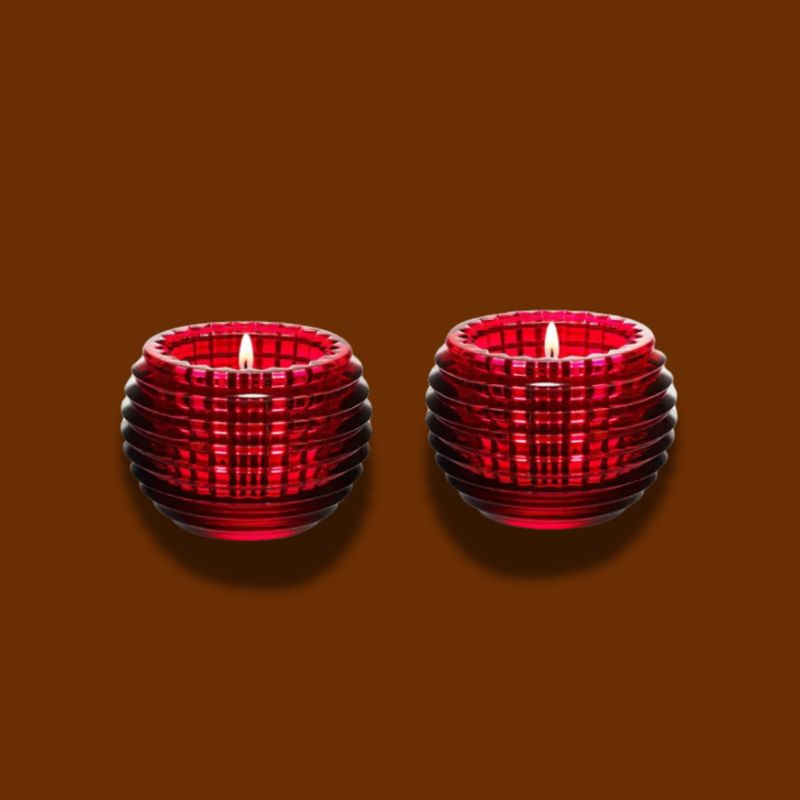 BACCARAT EYE VOTIVE RED SET OF 2