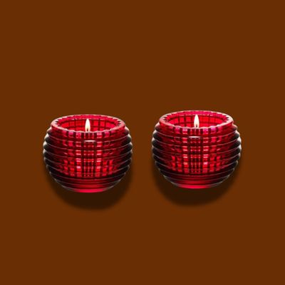 BACCARAT EYE VOTIVE RED SET OF 2