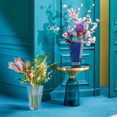 BACCARAT EYE RECTANGULAR VASE L BLUE