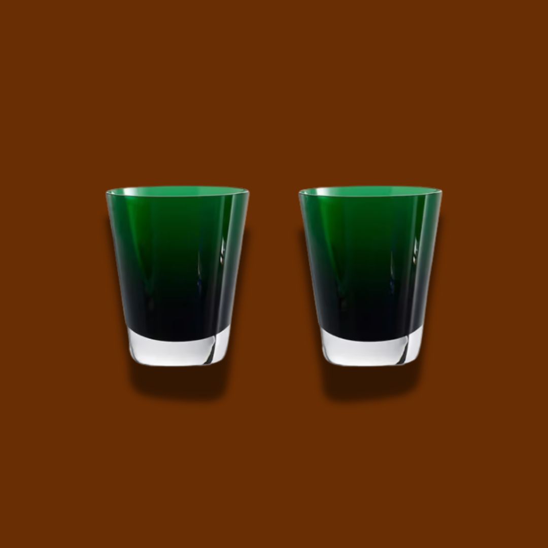 BACCARAT MOSAÏQUE TUMBLERS GREEN SET OF