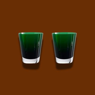 BACCARAT MOSAÏQUE TUMBLERS GREEN SET OF