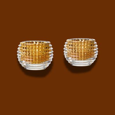 BACCARAT EYE VOTIVE GOLD SET OF 2