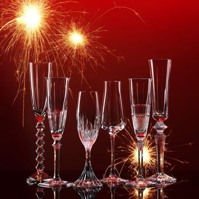 BACCARAT BUBBLE BOX FLUTES SET OF 6