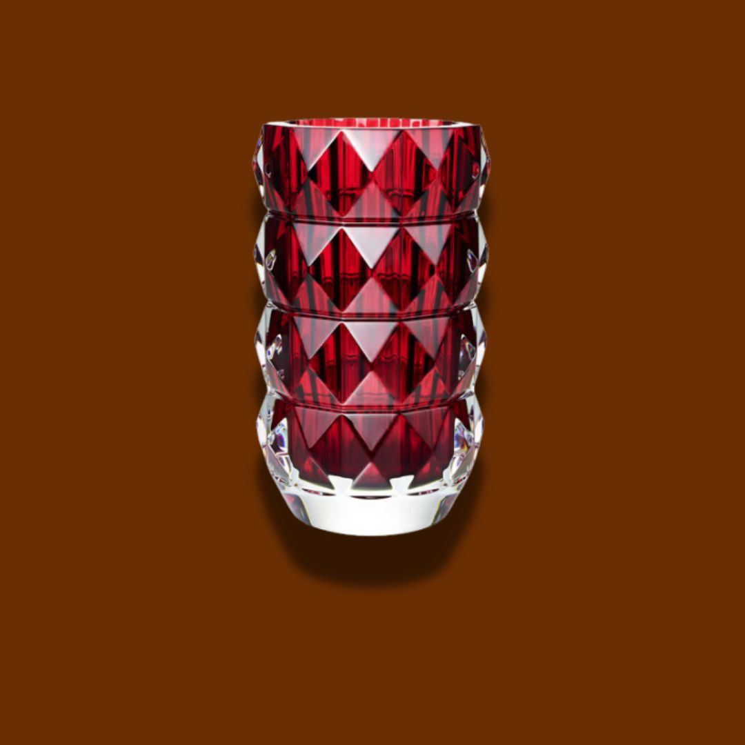 BACCARAT LOUXOR ROUND VASE M RED