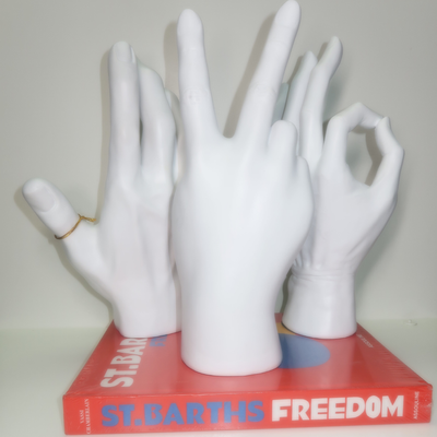 ​WHITE RESIN HAND SCULPTURES