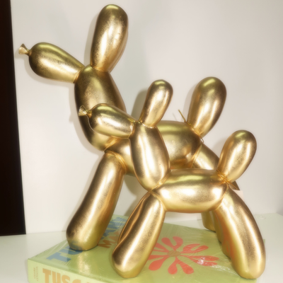 DOG BALLONS GOLD RESIN