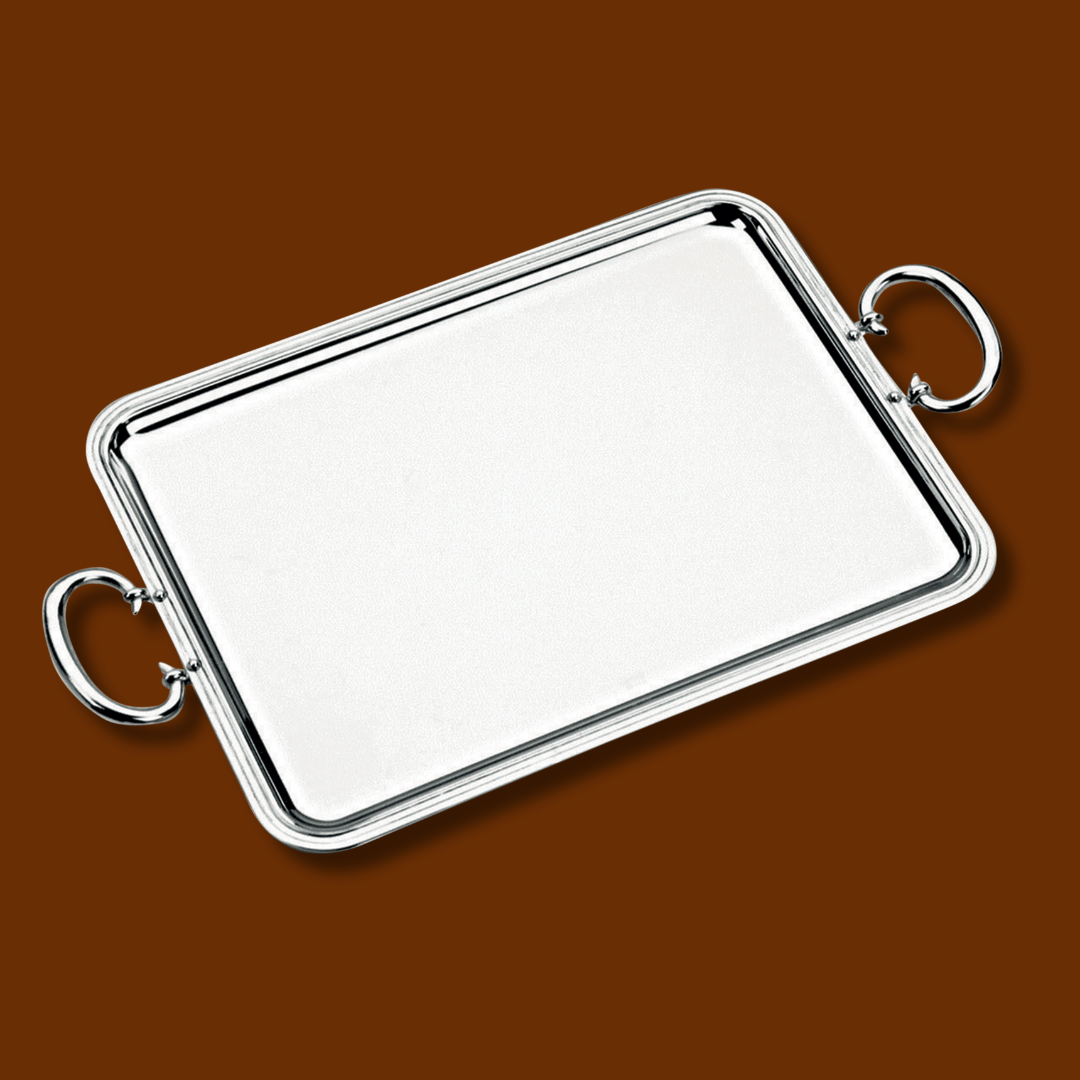 ALBI -SILVER PLATED RECTANGULAR TRAY WITH HANDLES
