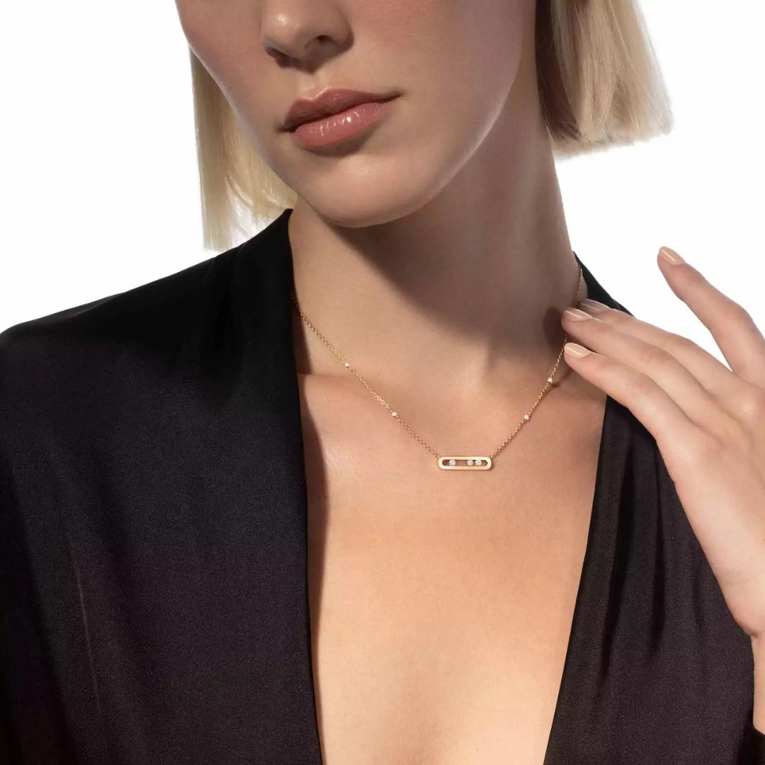 BABY MOVE -YELLOW GOLD DIAMOND NECKLACE