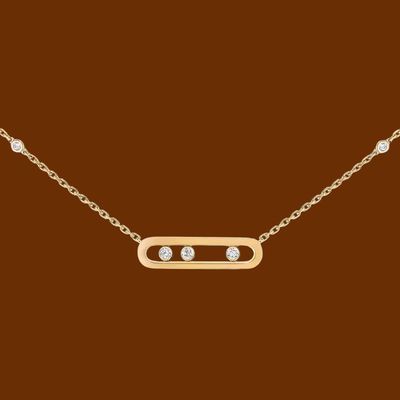 BABY MOVE -YELLOW GOLD DIAMOND NECKLACE