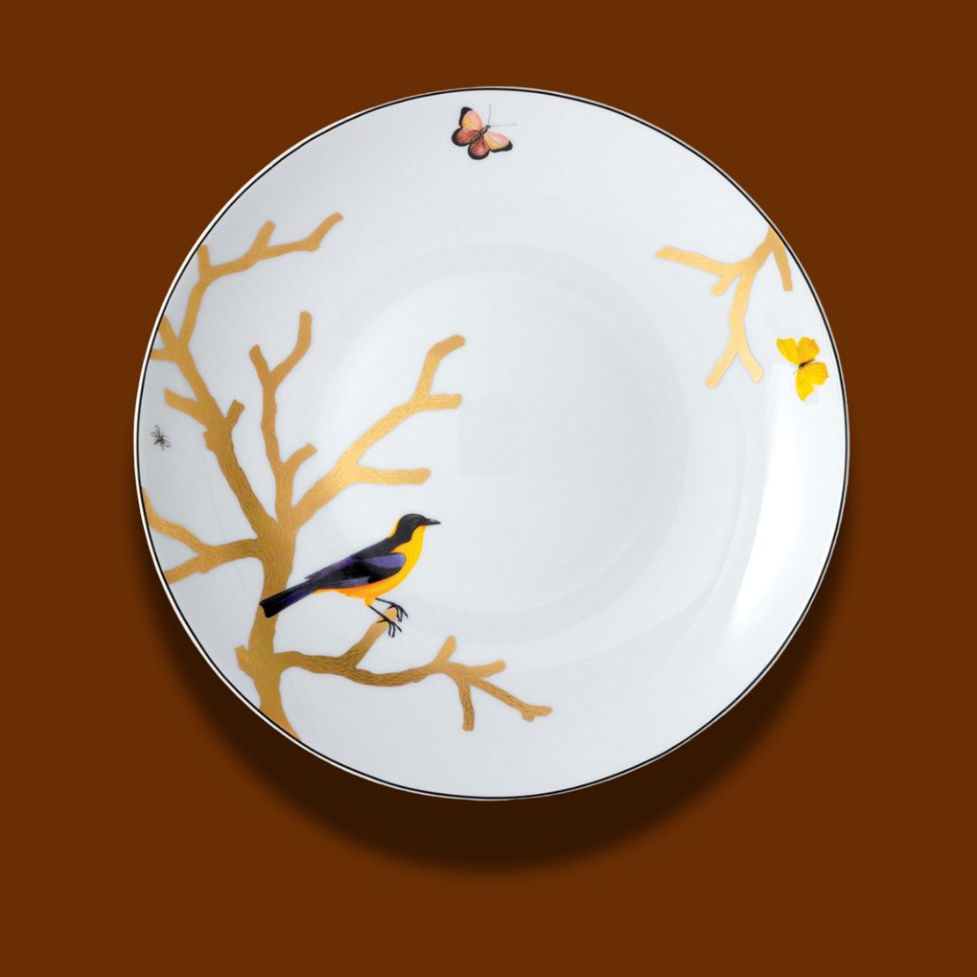 AUX OISEAUX -DEEP ROUND DISH