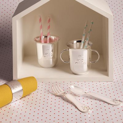 CHARLIE BEAR -SILVER PLATED BABY FLATWARE SET