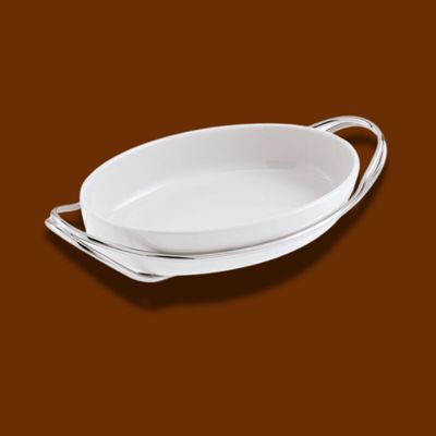 NEW LIVING- OVAL DISH WITH HOLDER