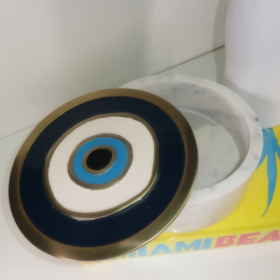 MARBLE BOX WITH CERAMIC TOP EYE