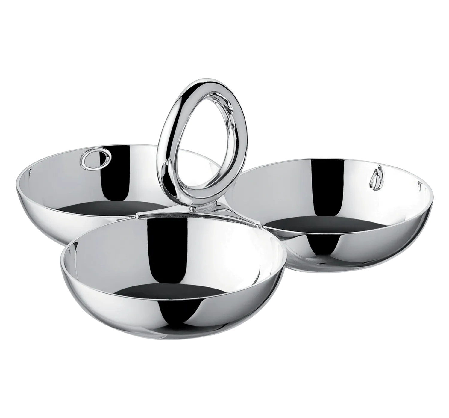 CHRISTOFLE VERTIGO S/P 3 BOWL SNACK DISH