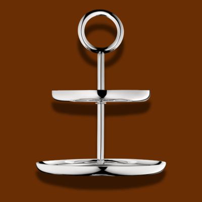 CHRISTOFLE VERTIGO S/P -2-TIER DESSERT STAND