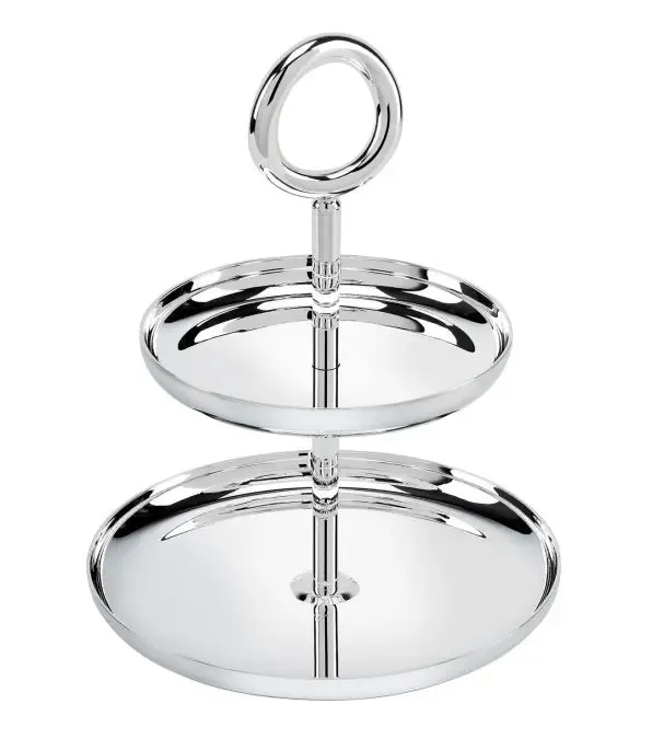 CHRISTOFLE VERTIGO S/P -2-TIER DESSERT STAND