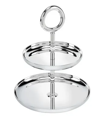 CHRISTOFLE VERTIGO S/P -2-TIER DESSERT STAND