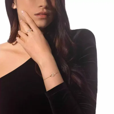 LUCKY EYE -DIAMOND BRACELET PINK GOLD