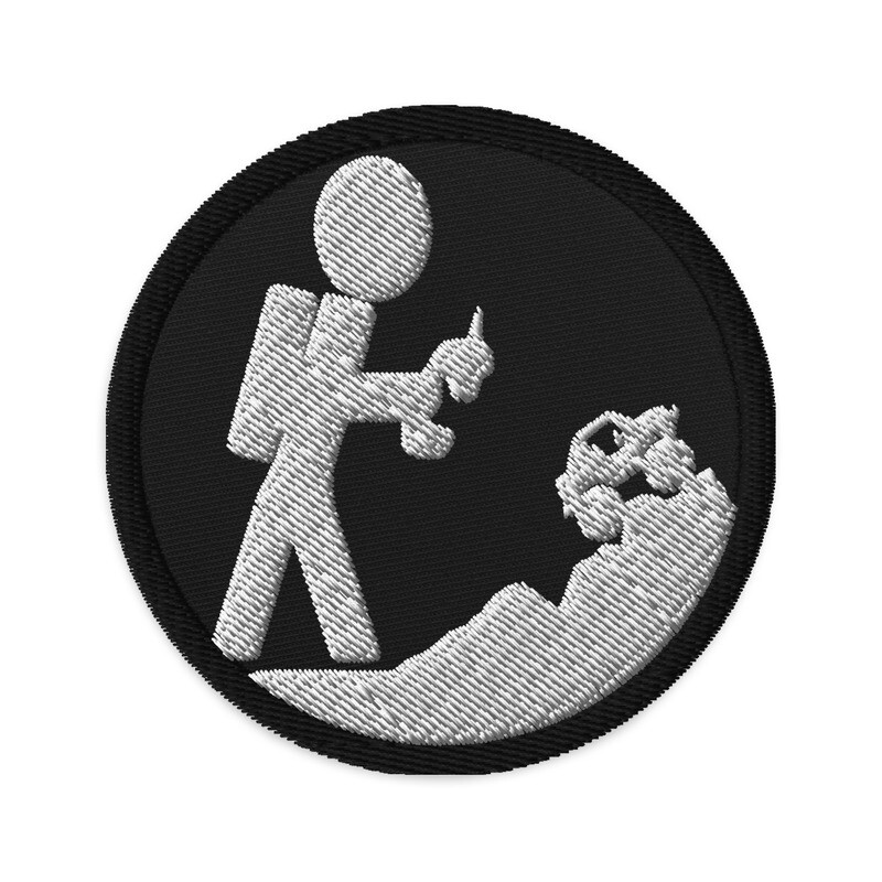 Embroidered White on Black Patch