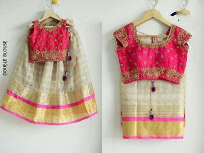 Designer Saree with two blouses Unstitched