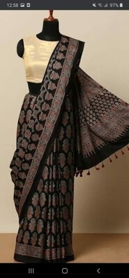 Ajrakh hand crafted vegetable dyed sarees