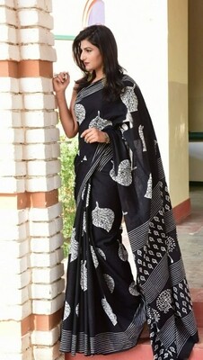 Pure cotton mul mul printed sarees