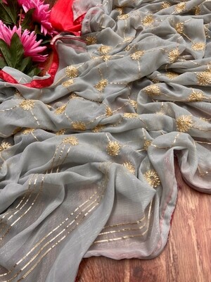 Chiffon gota work sarees