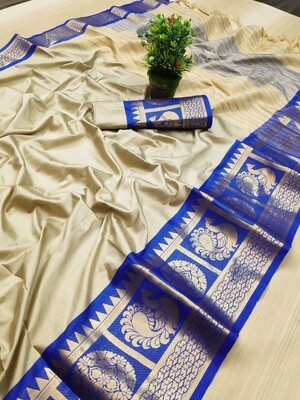 Cotton silk zari border sarees