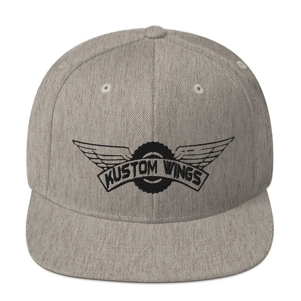 Kustom wings Snapback Hat Black Logo