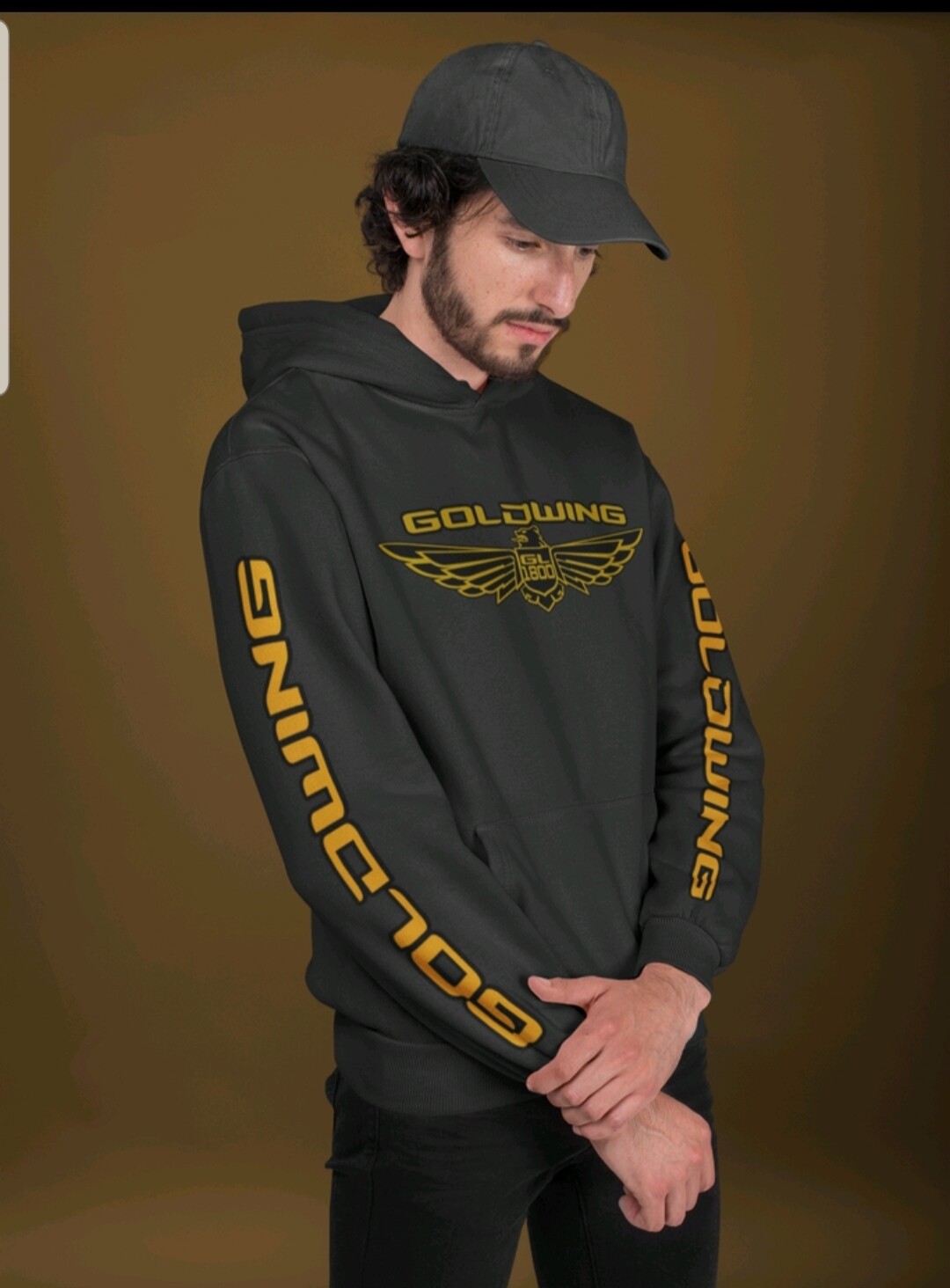 Black and gold Goldwing hoodie