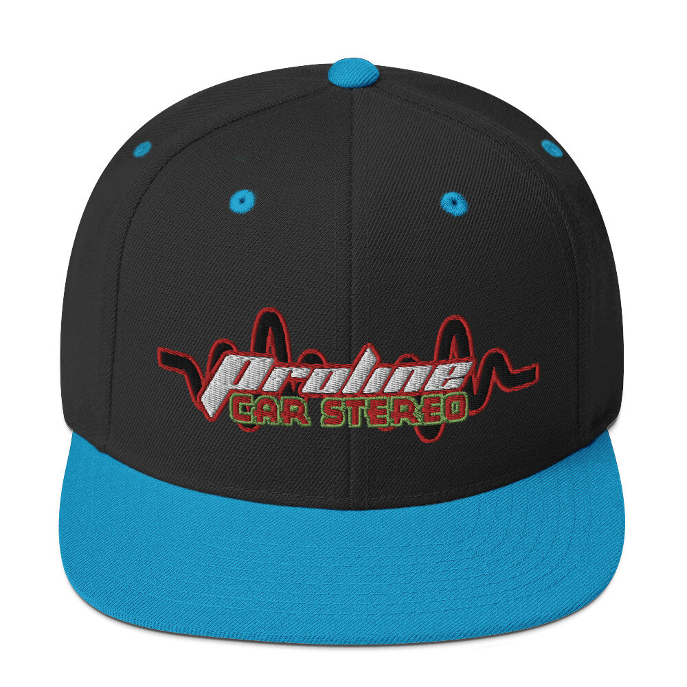 proline car streo Snapback Hat, Color: Black/ Teal