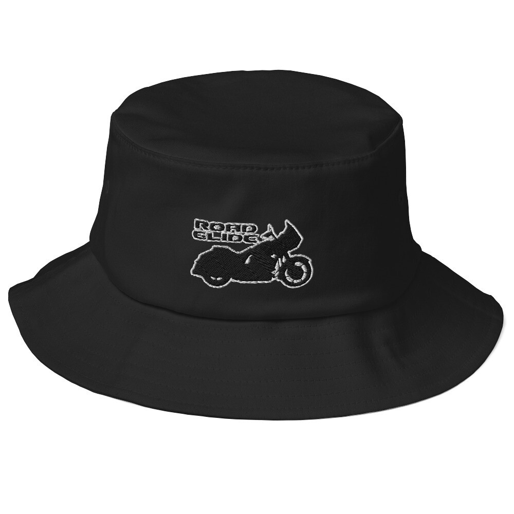 Road Glide Old School Bucket Hat, Color: Black