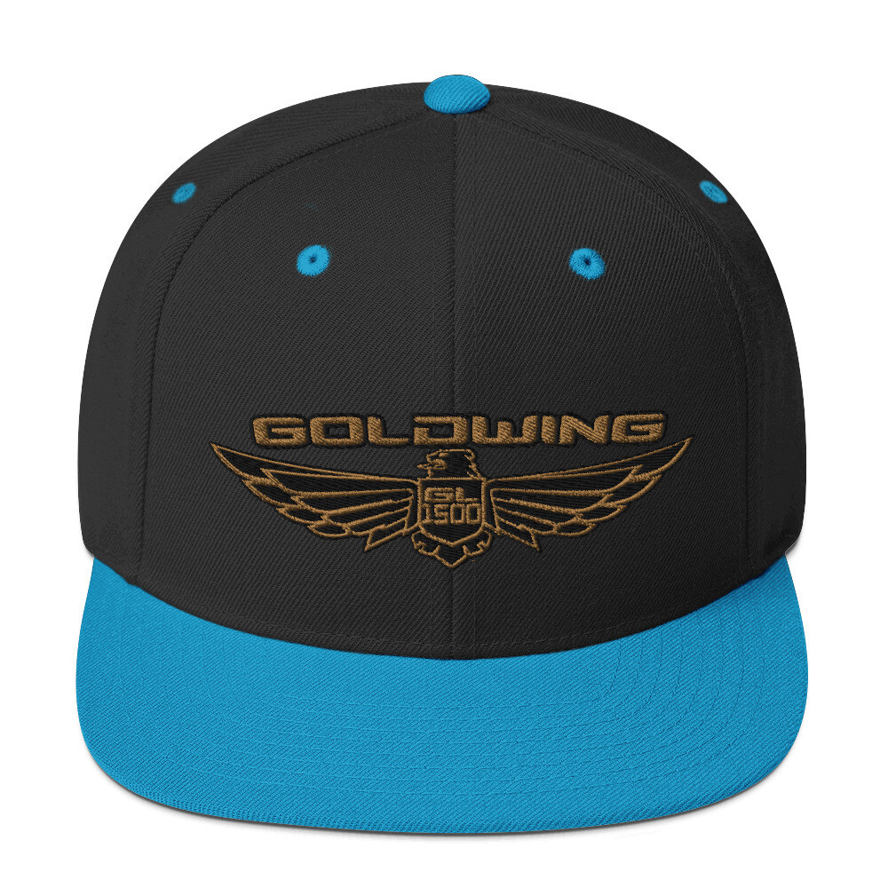 Goldwing GL1500 Snapback Hat, Color: Black/ Teal