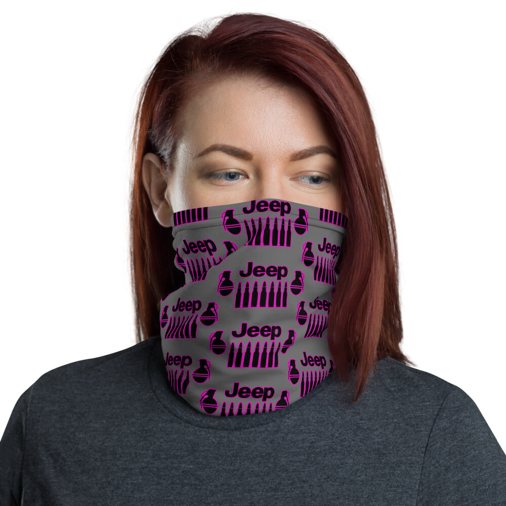 grey and pink Jeep Neck Gaiter