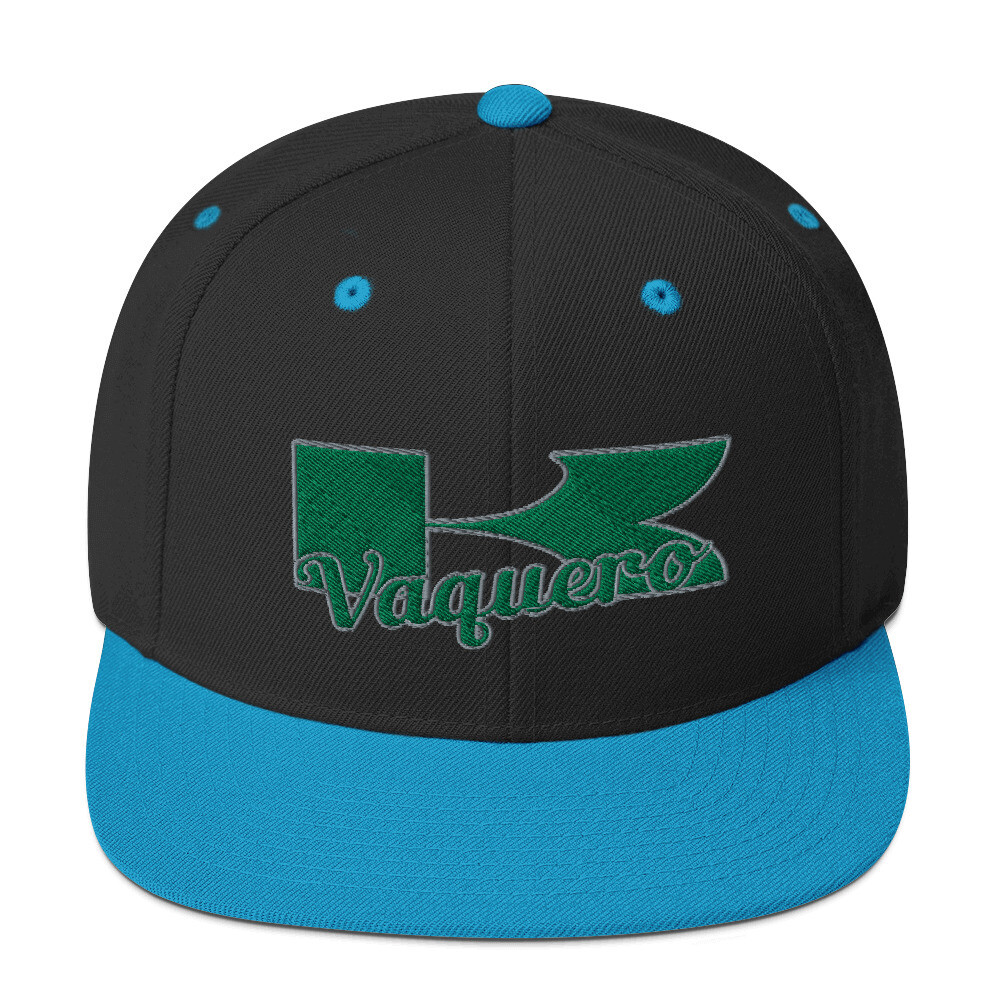 Kawasaki Vaquero Green &amp; Silver Snapback Hat, Color: Black/ Teal
