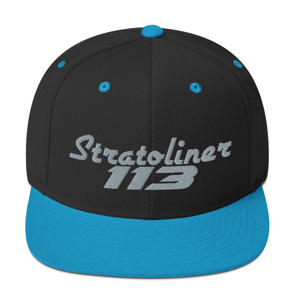 Stratoliner 113 Snapback Hat, Color: Black/ Teal