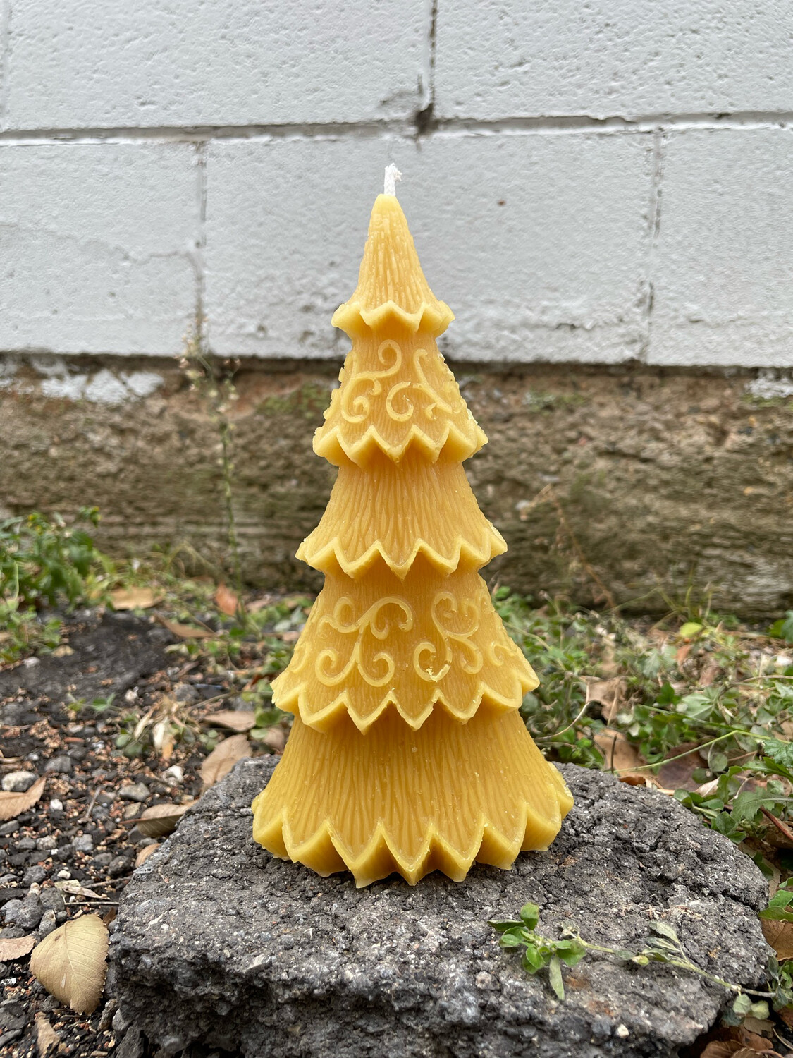 Candle: Tree with Swirls Lg - Pillar Style